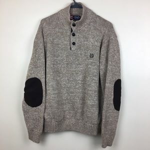 Chaps Elbow Patch Mens Sweater